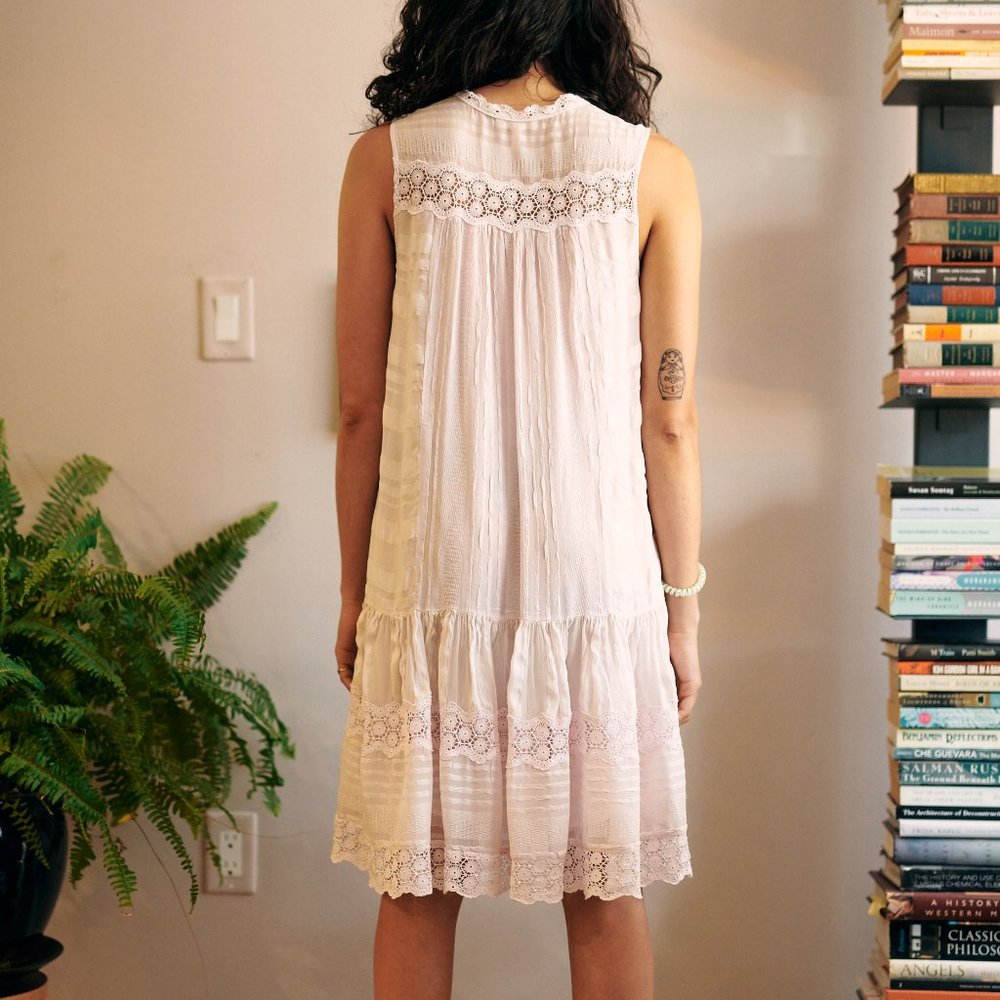 New Silk Rebecca Taylor blush lace babydoll 4 - Picture 2 of 10